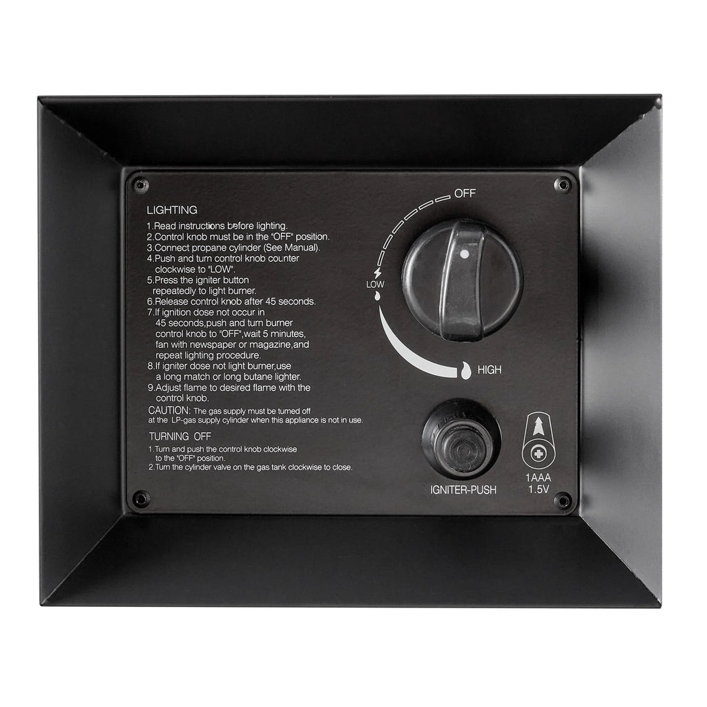 2026 NewMainstays 42" Rectangle Black Finish Modern Steel Fire Pit: 42" x 20" 50000 BTU Propane Fire Pit Table with Lid, Tank Hideaway and Cover