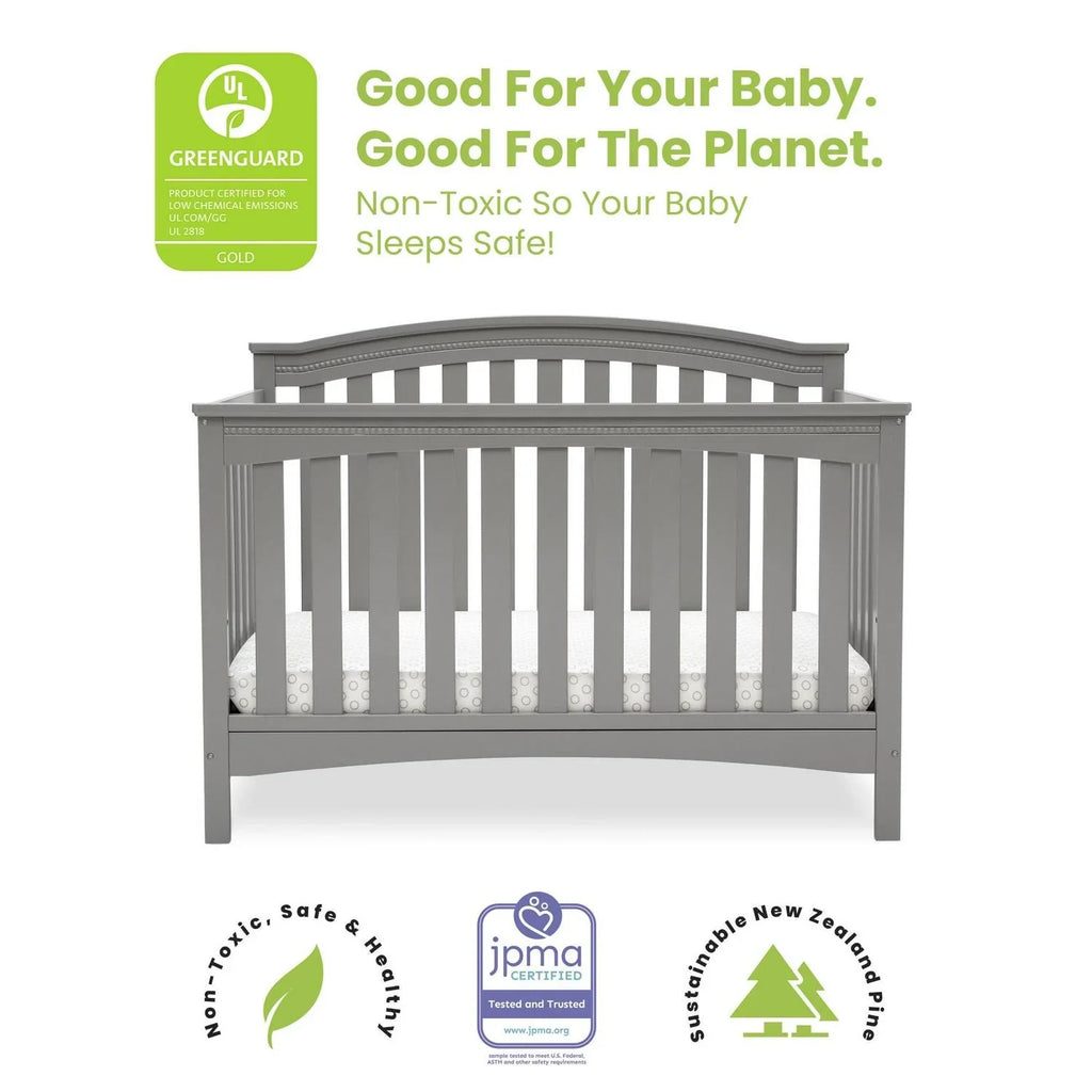 2026 NewDelta Children Waverly 6-in-1 Convertible Baby Crib. Grey