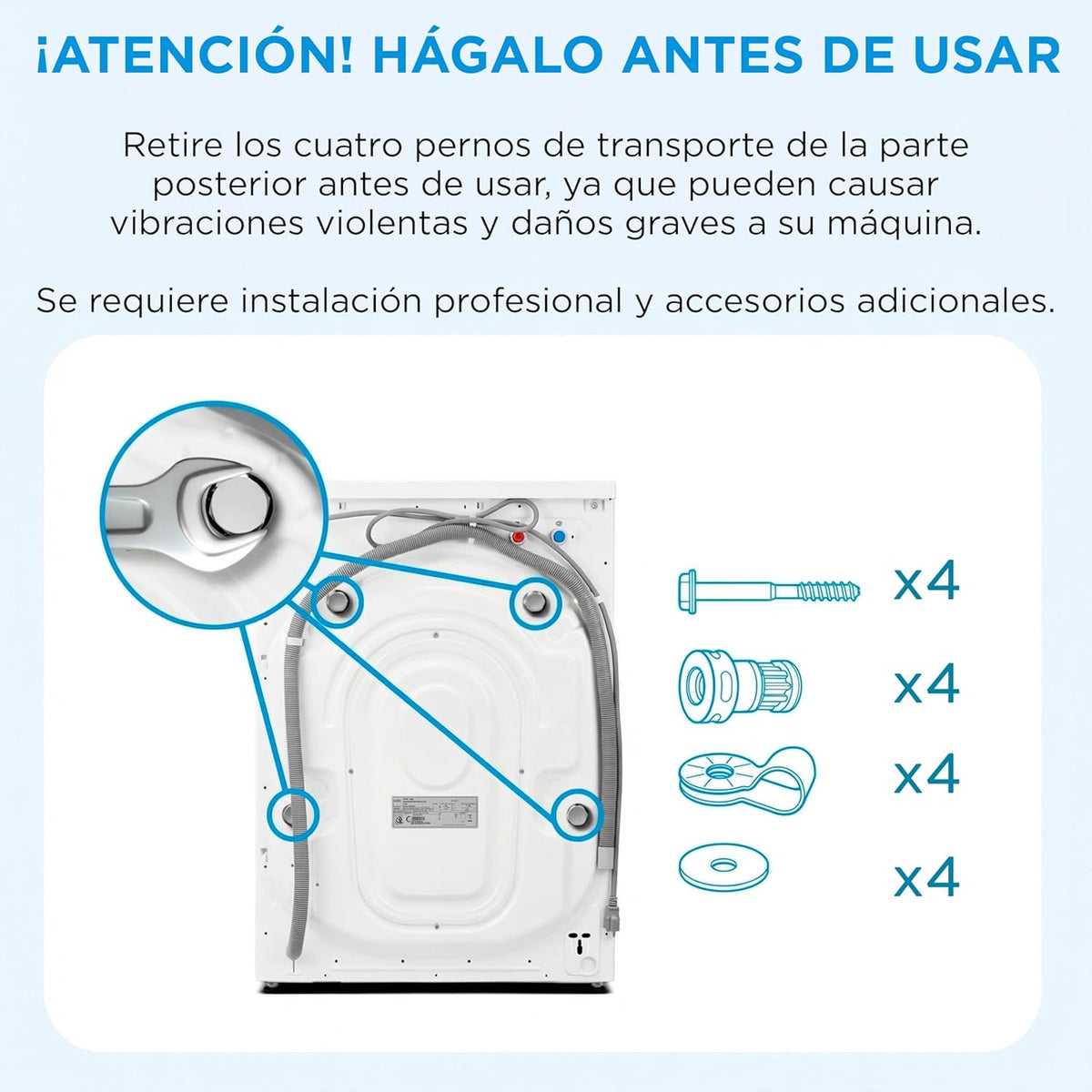 2026 Midea Lavadora de carga frontal 8 kg, 1950 W, 1350 rpm, motor Inverter, 15 programas, HealthGuard, lavado rápido, vapor y modo Eco