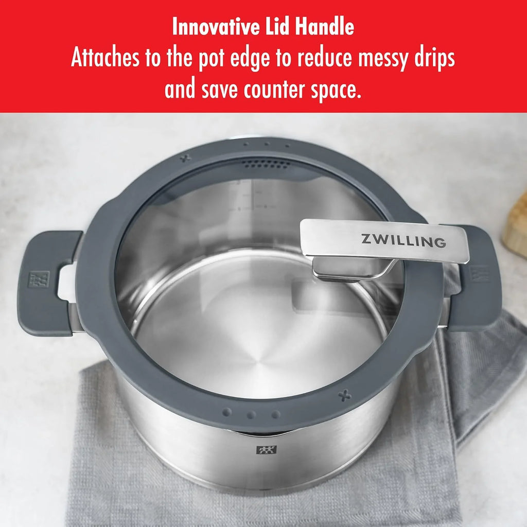 2026 ZWILLING SIMPLIFY 66870-005-0 Juego de 5 ollas de acero inoxidable, plata y negro