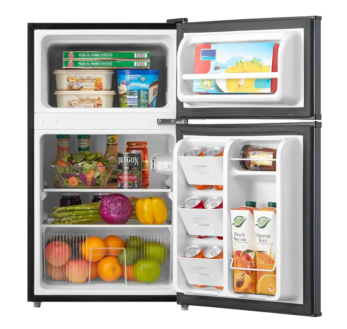 2026 NewArctic King 3.2 Cu ft Two Door Mini Fridge with Freezer, Stainless Steel, E-Star