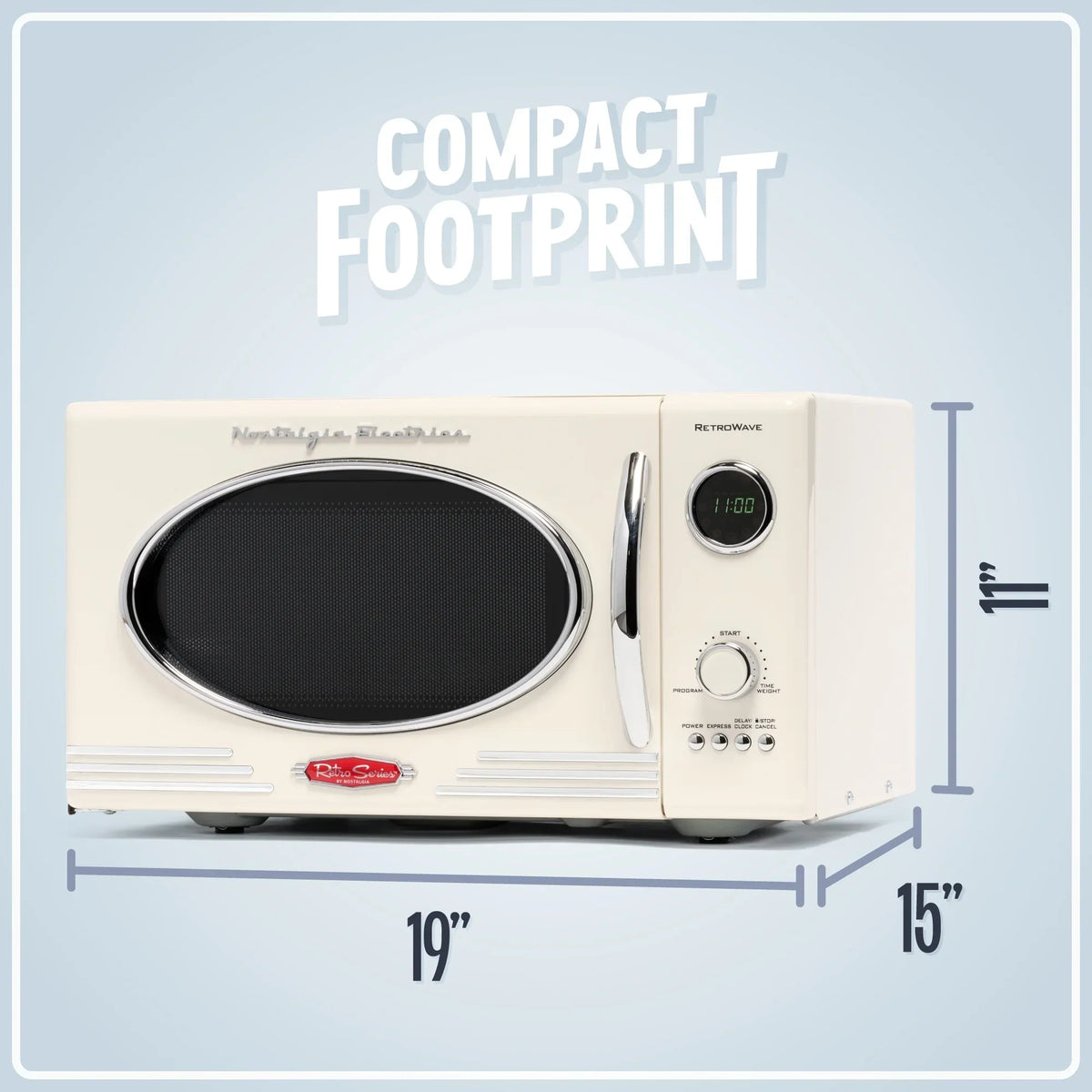 2026 NewNostalgia Retro Microwave for Countertop 0.9 cu ft Vintage Microwave, Ivory