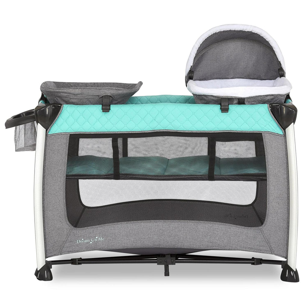 2026 NewDream On Me Princeton Deluxe Nap N Pack 3-in-1 Convertible Playard. Changer and Bassinet in Mint