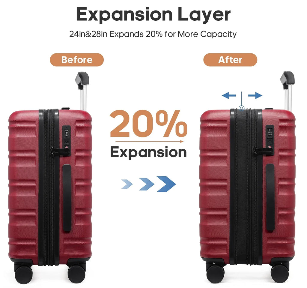 2026 NewMIUSSE Luggage Sets 3 Piece, 20 Inch Carry On Luggage with Wheels, 100% PC Hardshell Suitcase with TSA Lock, Carry On Suitcases Airline Approved With Travel Backpack for Men Women