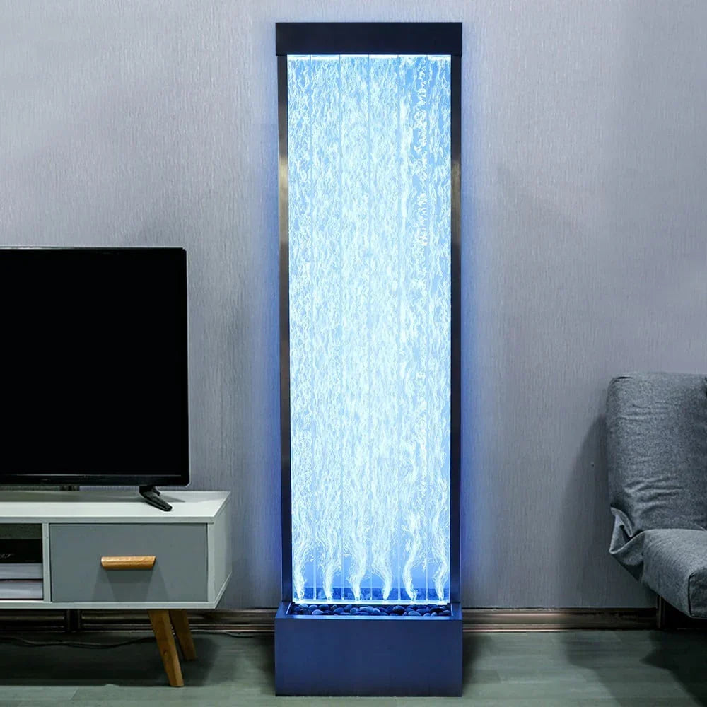 2026 New72'' Acrylic Bubble Fountain, Standing Bubble Panel, Color Lights/Remote Ctrl