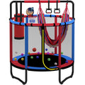 2026 NewMini Round Trampoline for Kids with Basketball Hoop, SEGMART 55'' Indoor Outdoor Toddler Trampoline with Enclosure Net, Swing, Sandbag, Ring, Ocean Balls, Small Trampoline Gift for Boys Girls, Blue
