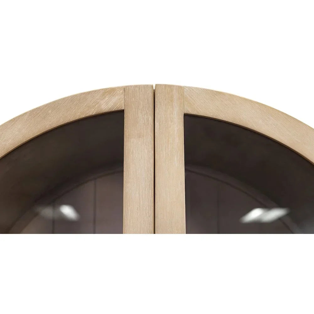 2026 NewModern Wood Arched Display Cabinet/Bookcase Fully Assembled Light Brown