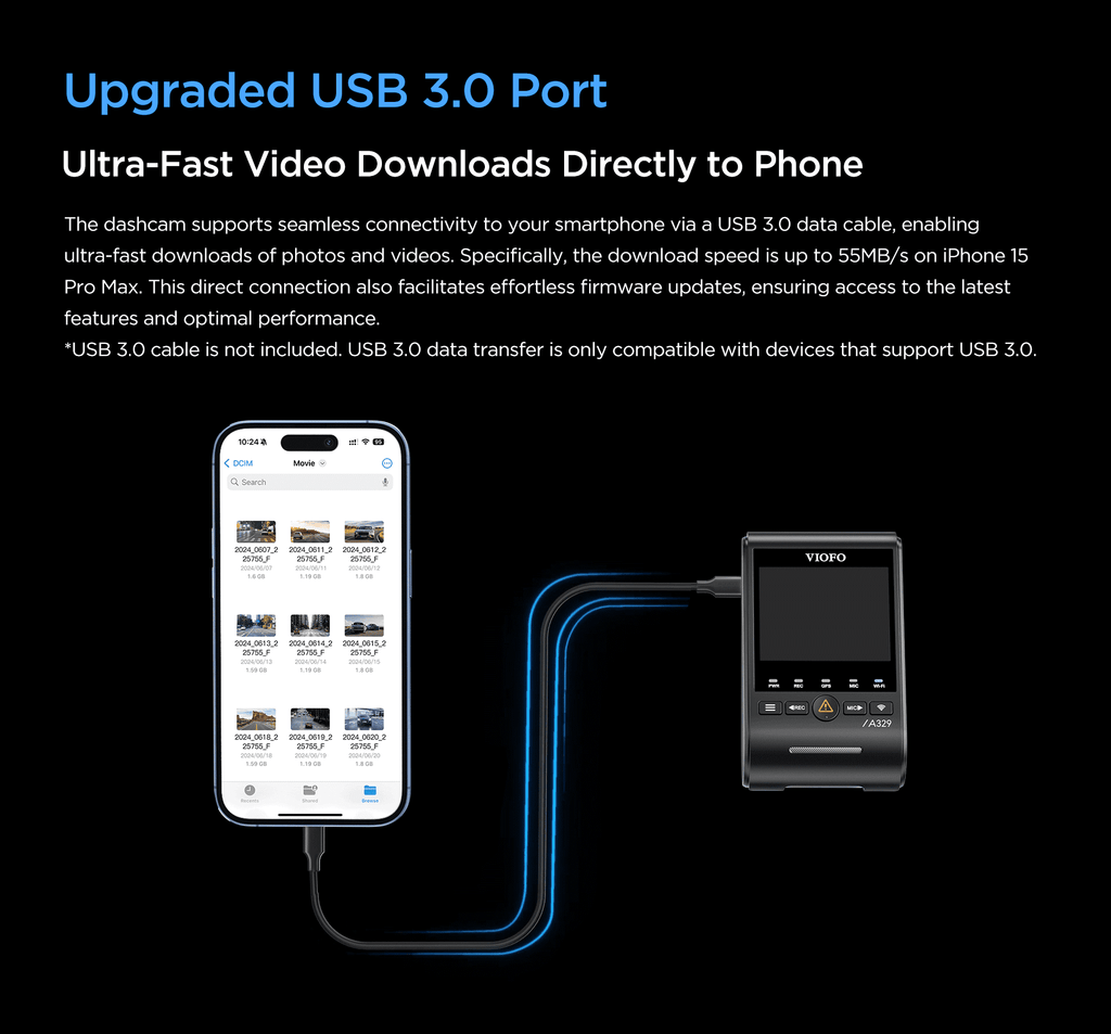 2026 NewVIOFO A329 2CH First 4K 60FPS Front and 2K Rear Wi-Fi 6 Dash Cam HDR with Sony STARVIS 2 Sensors Support SSD Storage