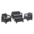 2026 NewKeter Corfu All Weather Resin 4 Piece Patio Conversation Set, Graphite
