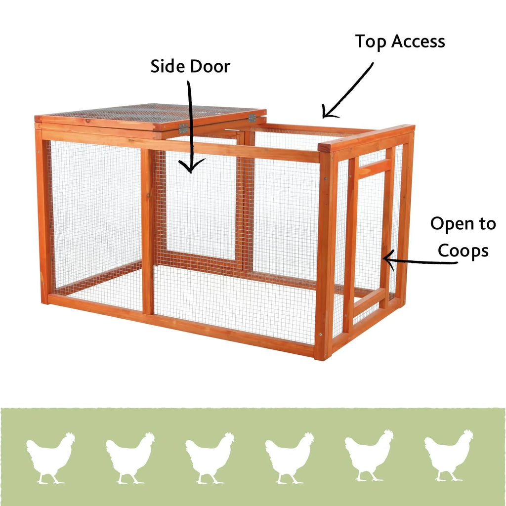 2026 NewTRIXIE Weatherproof Outdoor Wooden Chicken Coop with 2 Nesting Boxes & Run, Brown
