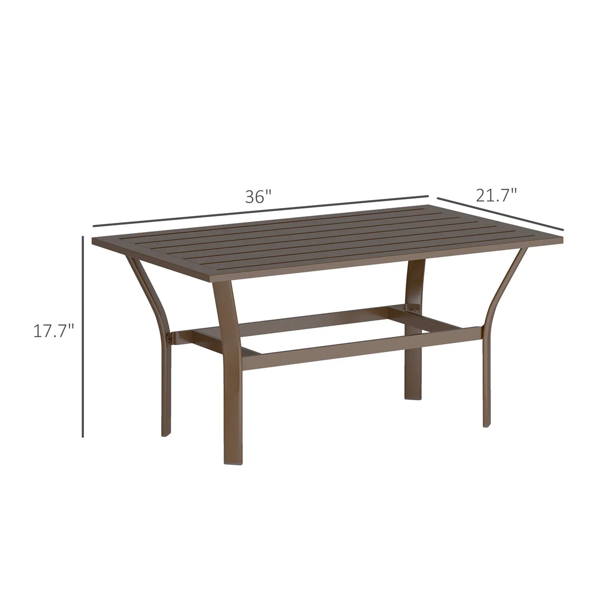 2026 NewOutsunny Outdoor Coffee Table, All-Weather Rectangle Patio Coffee Table with Slatted Tabletop for Outside, Patio, Brown