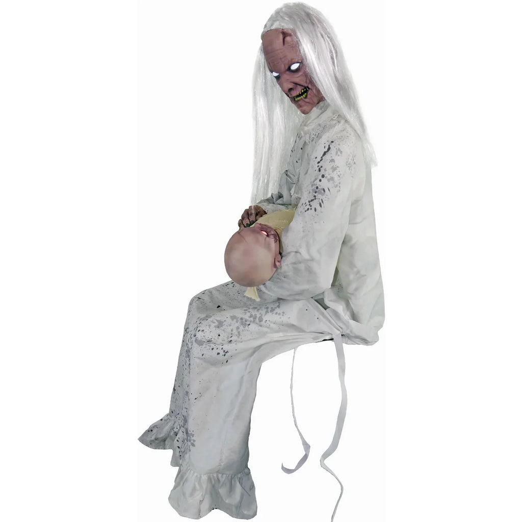 2026 NewHaunted Hill Farm 2.9 ft Animatronic Gravely Granny by Tekky Halloween Decoration with Motion-Activated Sounds, HHGRVLYGRNY-1FLSA