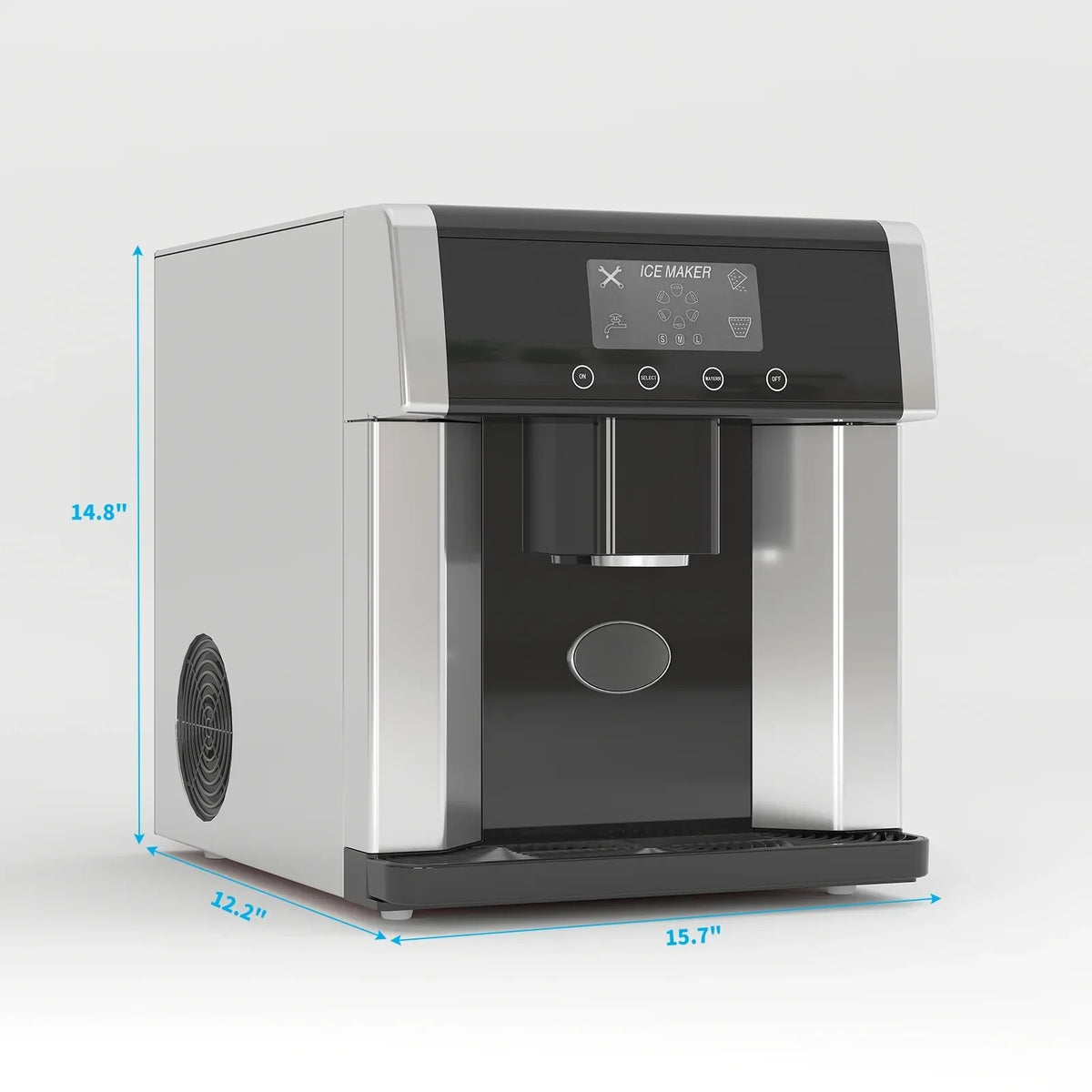 2026 NewTABU 40Lbs/24H Countertop Ice Maker Machine,3 in 1 Ice Maker with Water Dispenser,Crushed Ice,Black