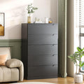 2026 NewWinkalon Vertical 5 Drawer Dresser, Wood Storage Cabinet with Upgraded Stable Base for Bedroom Living Room, Black