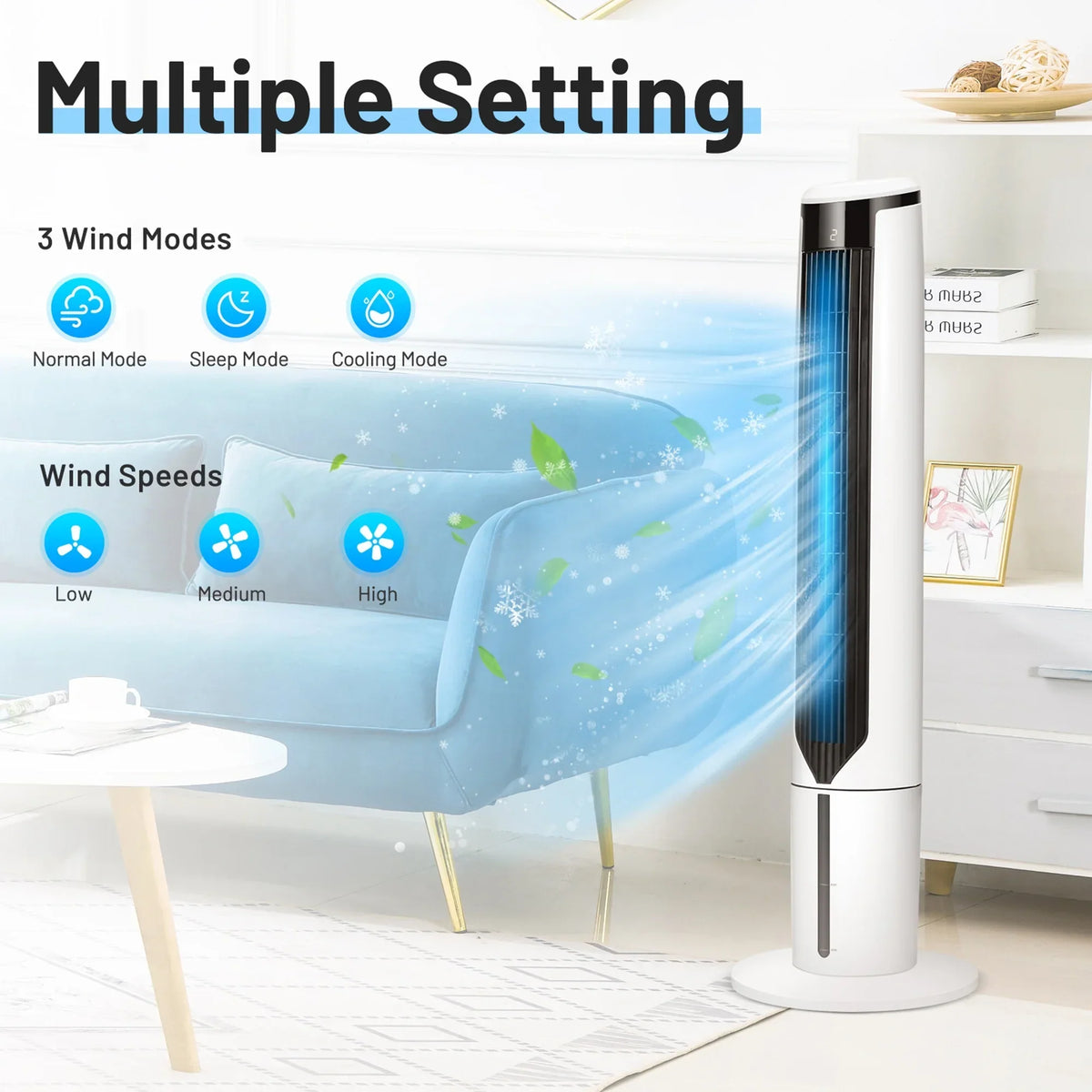 2026 NewGymax 41'' Tower Fan 3 in 1 Evaporative Air Cooler Humidifier w/ Remote Control