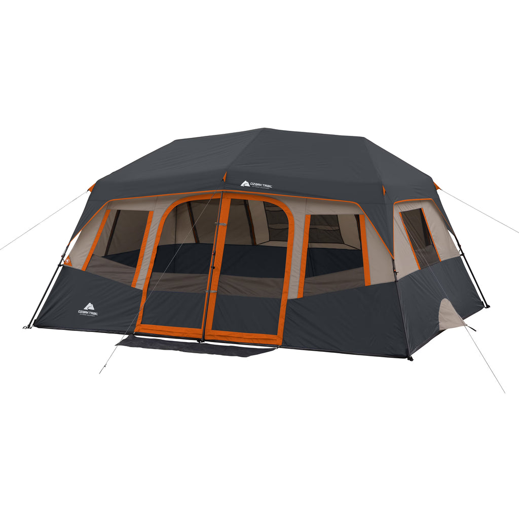 2026 NewOzark Trail 10-Person Instant Cabin Tent – 2-Room Family Camping Tent with Rainfly
