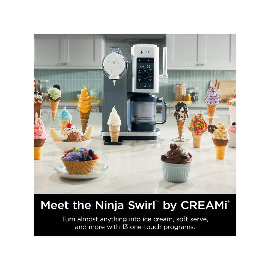 2026 NewOpen Box Ninja Swirl-Creami Soft-Serve Maker - SILVER ONE SIZE