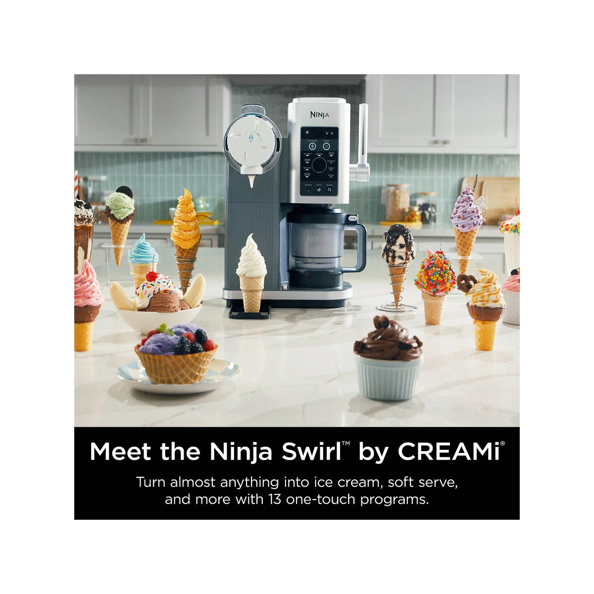 2026 NewOpen Box Ninja Swirl-Creami Soft-Serve Maker - SILVER ONE SIZE
