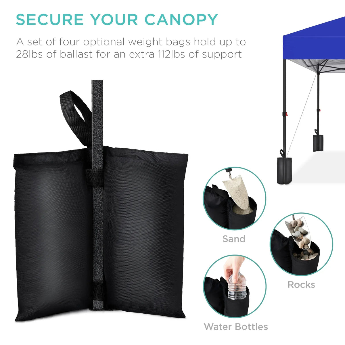 2026 NewBest Choice Products 12x12ft Easy Setup Pop Up Canopy w/ 1-Button Setup, Wheeled Case, 4 Weight Bags - Navy Blue
