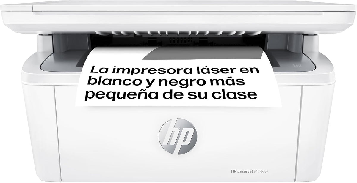 2026 HP LaserJet M140w 7MD72F, Impresora Láser A4 Multifunción Monocromo a Doble Cara Manual, Escaner, Copiadora (20ppm, Wi-Fi, Wi-Fi Direct, USB 2.0, Procesador 500MHz, Memoria 64MB, Smart App) Blanca