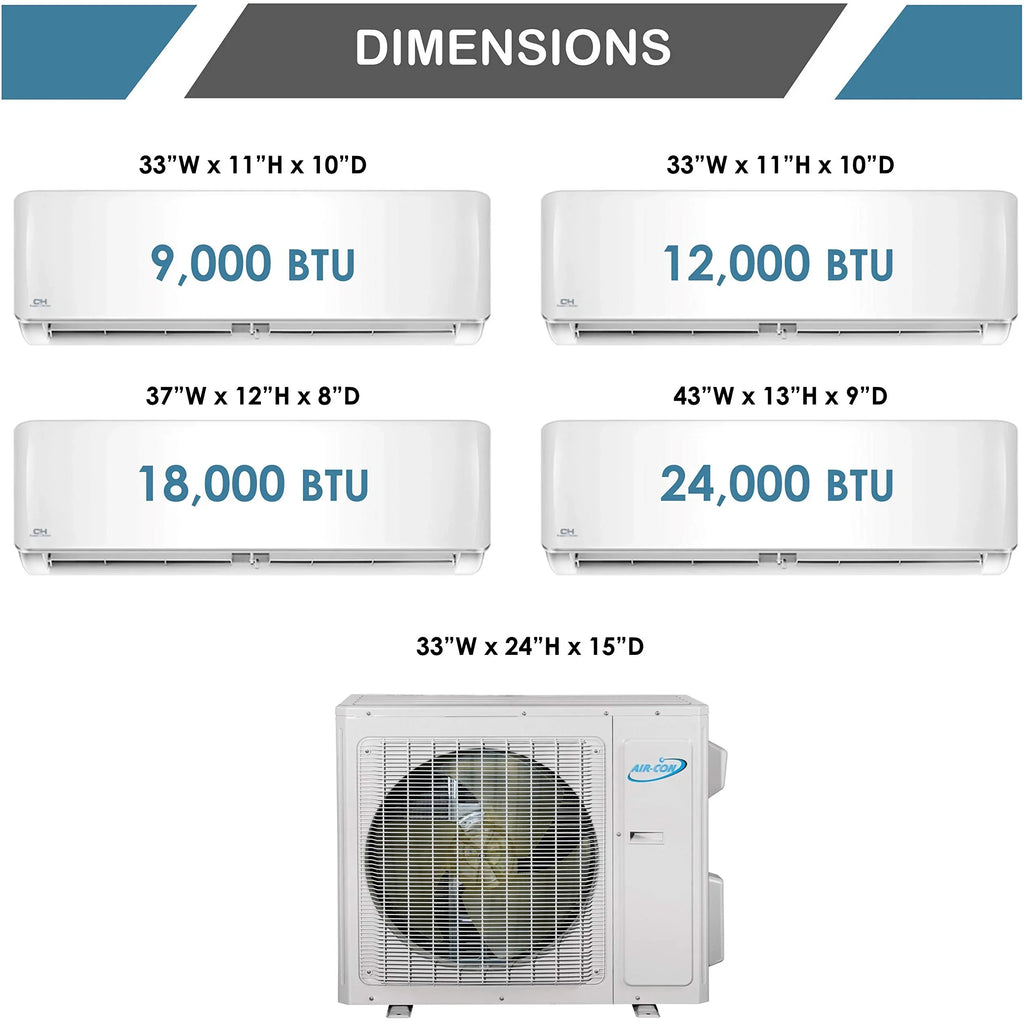 2026 New2 Zone Mini Split 9000 12000 Ductless Air Conditioner Pre-Charged Dual Zone 21 Seer Mini Split Includes