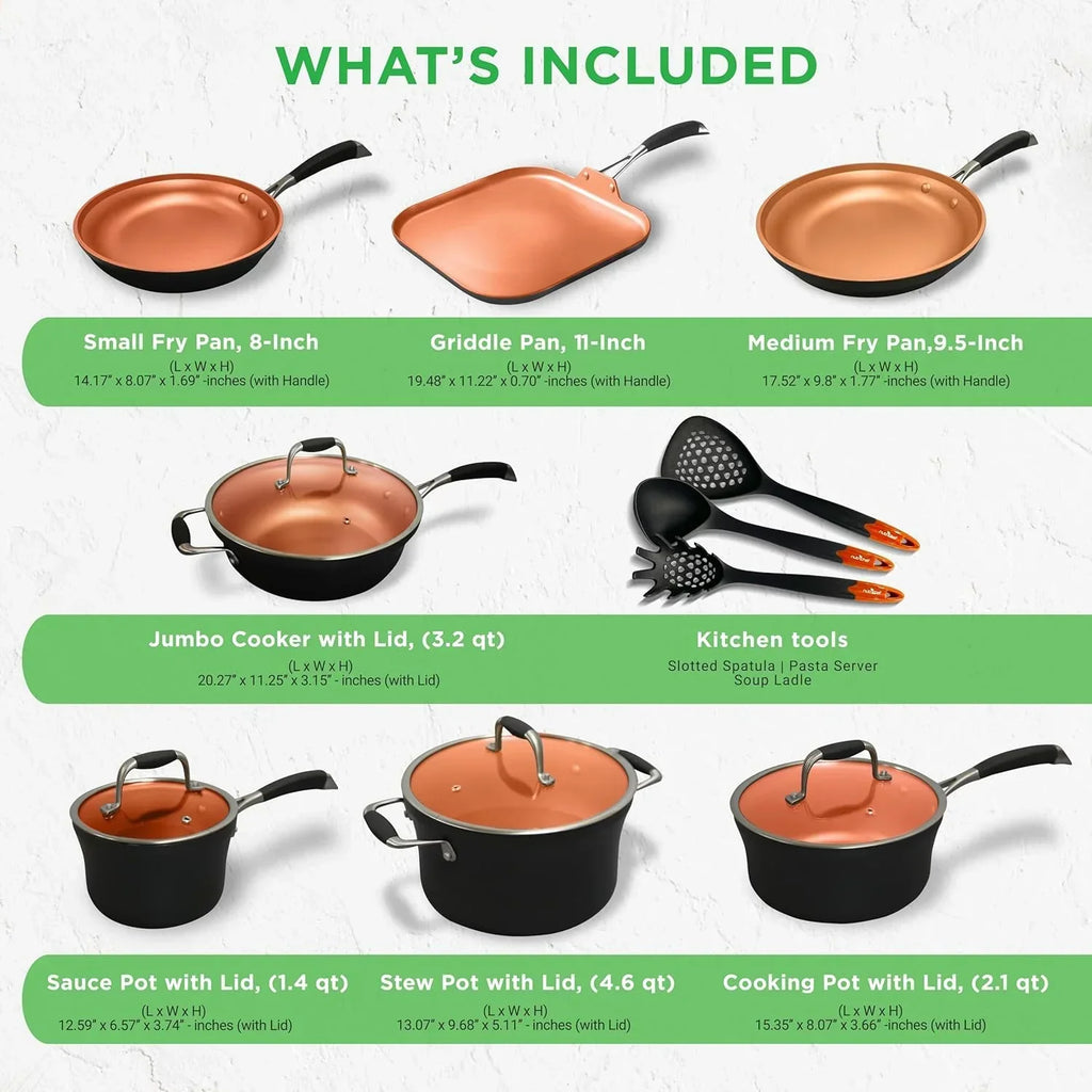 2026 New54-Piece Kitchen Cookware Set �C Complete Non-Stick Ceramic Pots and Pans Set with Utensils, Bakeware, and Knife Set, Gas, Electric & Induction Compatible, Blush Pink Kitchen Essentials