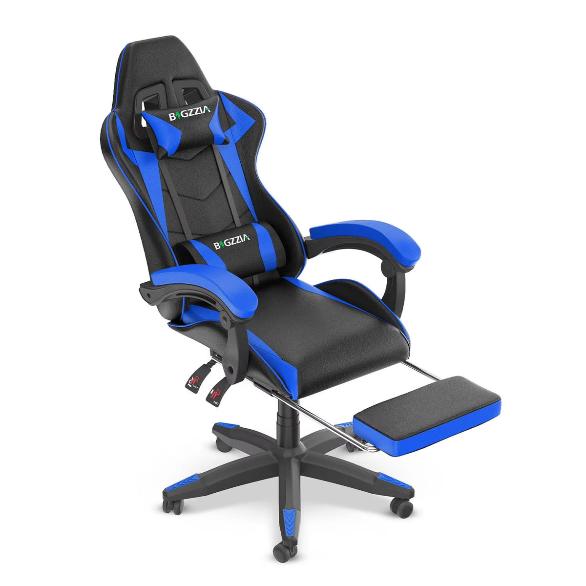 2026 NewBigzzia Gaming Chair Office Chair, Ergonomic Game Chair with Height Adjustable Headrest and Lumbar Support for Adults Teens, Black & White