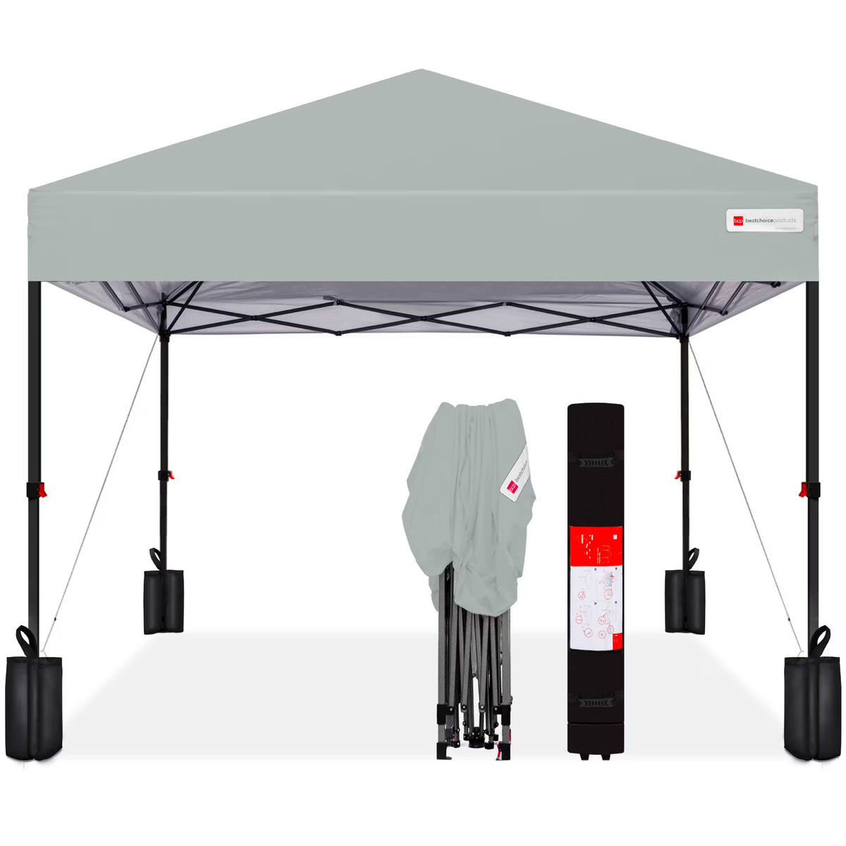 2026 NewBest Choice Products 12x12ft Easy Setup Pop Up Canopy w/ 1-Button Setup, Wheeled Case, 4 Weight Bags - Navy Blue