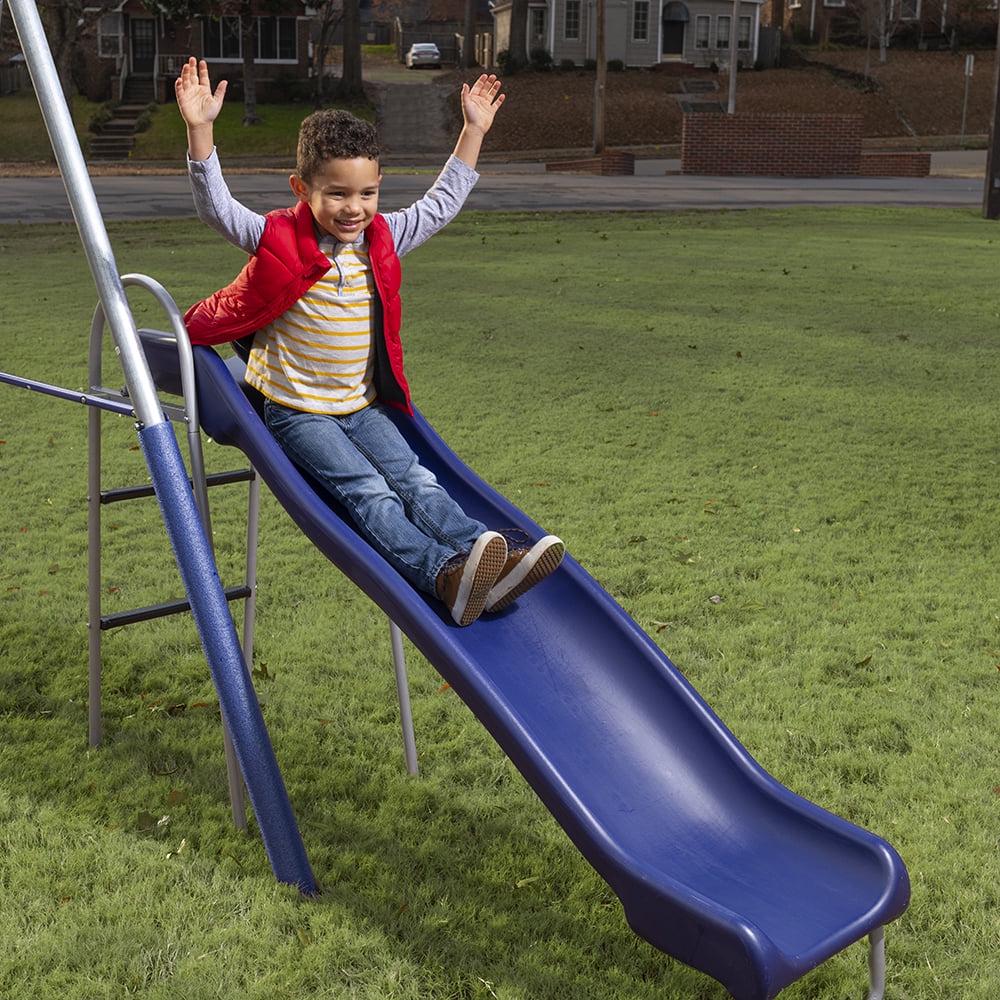 2026 NewXDP Recreation Fun All-Mighty Metal Swing Set with Super Disc Swing. Stand R Swing. Glider. & Slide