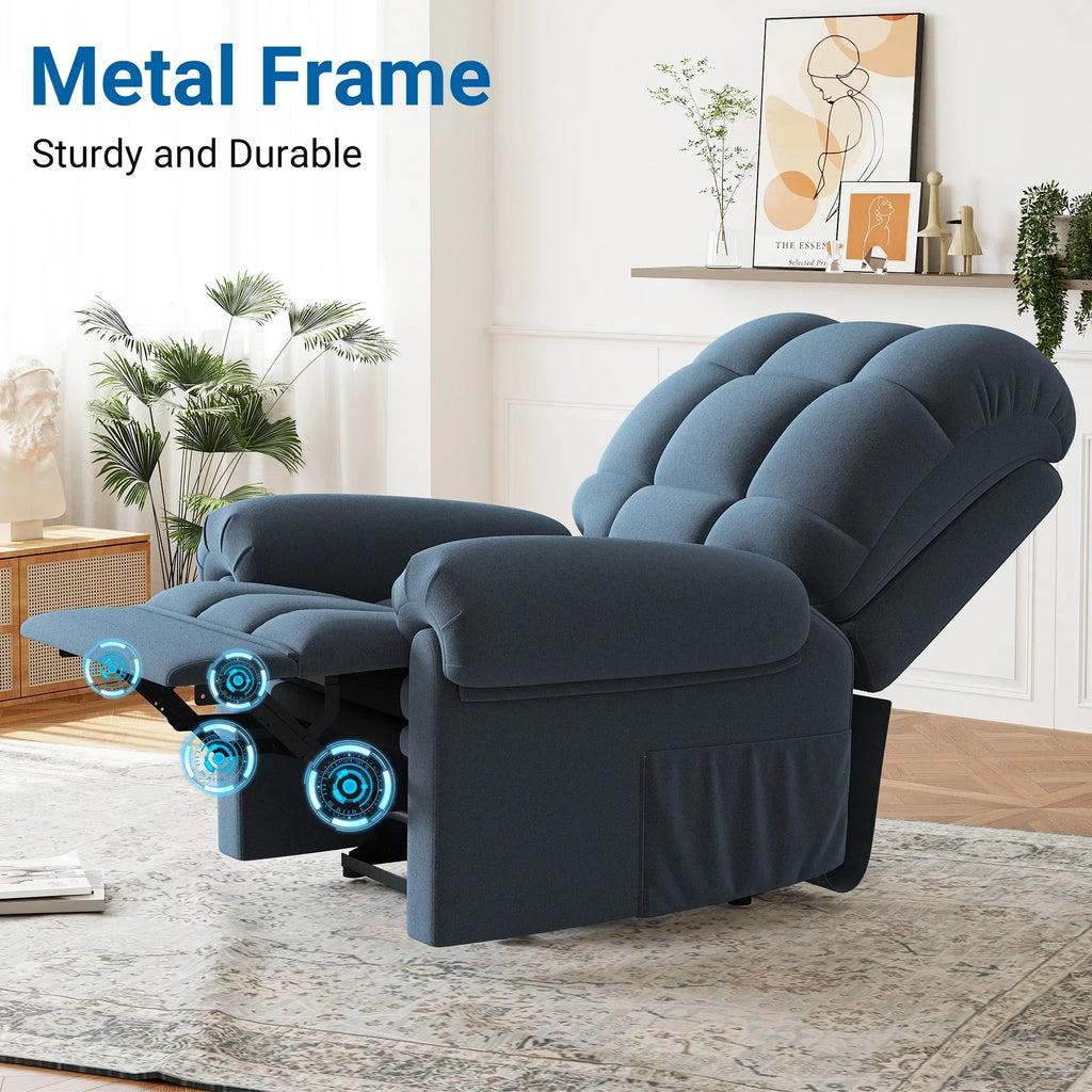 2026 NewPower Recliner Chair,Electric Recline Sofa Chair for Adults with USB Port,Comfy Teddy Fleece Adjustable Cloud Sofa,Tool-Free Setup,Beige White