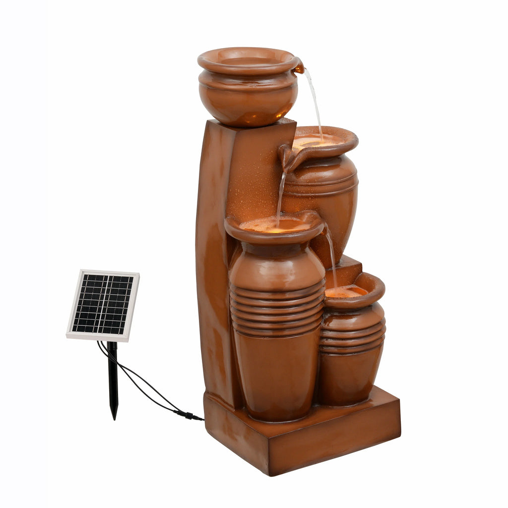 2026 NewTeamson Home 28.74" Solar Water Fountain with LED Lights, Navy