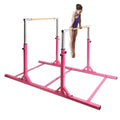 2026 NewCostway Kids Gymnastics Parallel Bars Double Horizontal Bars Adjustable Width Height
