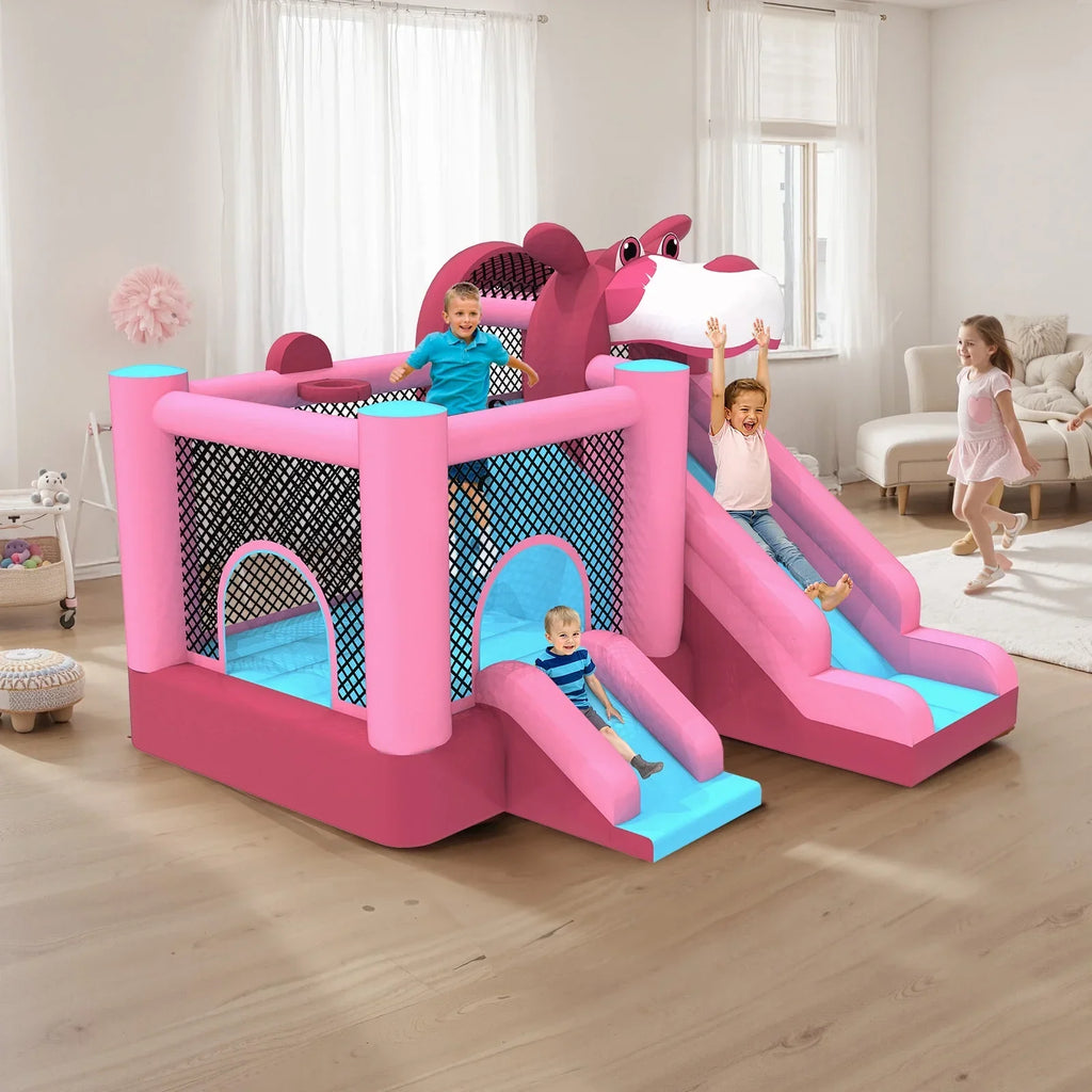 2026 NewMukidy 114''x 114'' x 92.5'' Inflatable Bounce Houses for Kids 3-10 with Blower Double Slide and Ball Pit/Indoor Bouncy House, PVC, Child, Teen, Toddler"Blue
