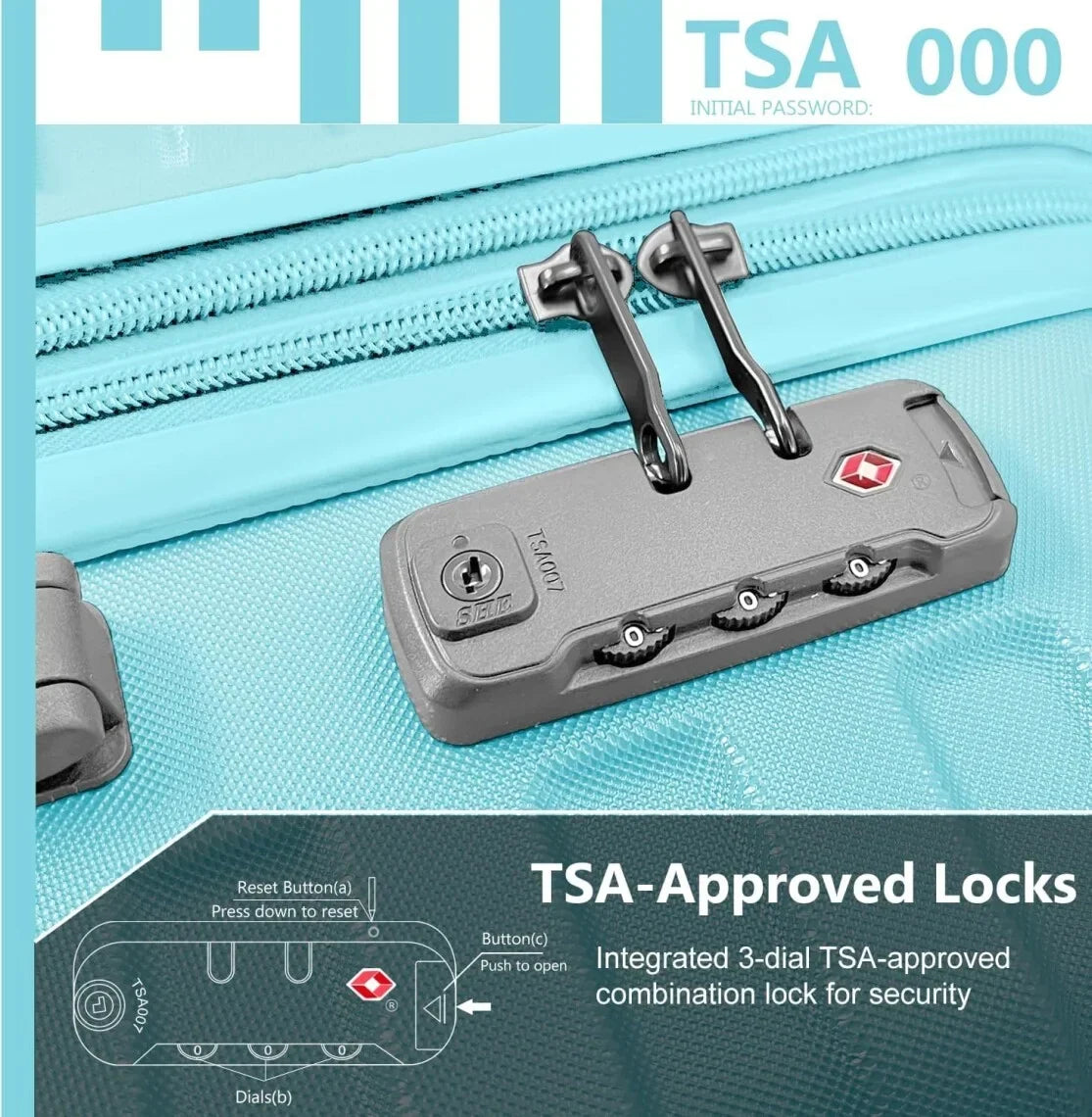 2026 New6-Piece Hardshell Luggage Set with Expandable Spinner Suitcases & TSA Lock, 25% Extra Capacity, Duffel Bag & Toiletry Kit, Cream ABS Suitcases