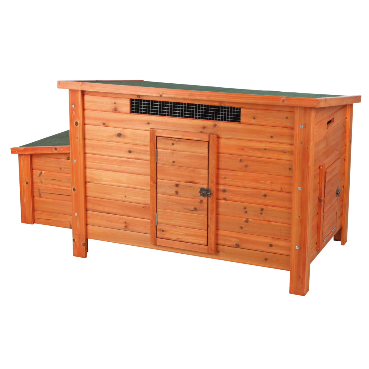 2026 NewTRIXIE Weatherproof Outdoor Wooden Chicken Coop with 2 Nesting Boxes & Run, Brown