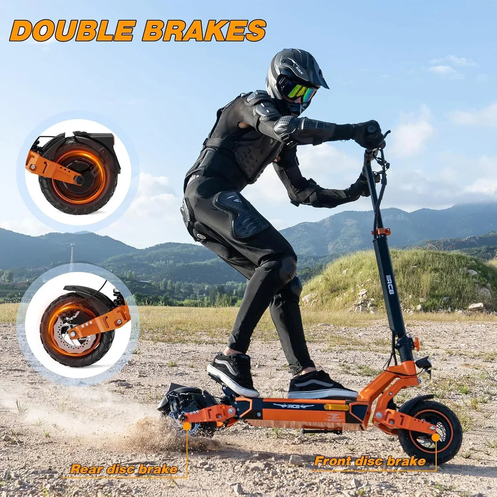 2026 NewElectric Scooter for Adults, Max 70miles Range, 1000W Motor, 48V 27Ah Battery, 10" Anti-Flat Tires, Dual Shocks, APP Control&NFC - RCB D7PRO