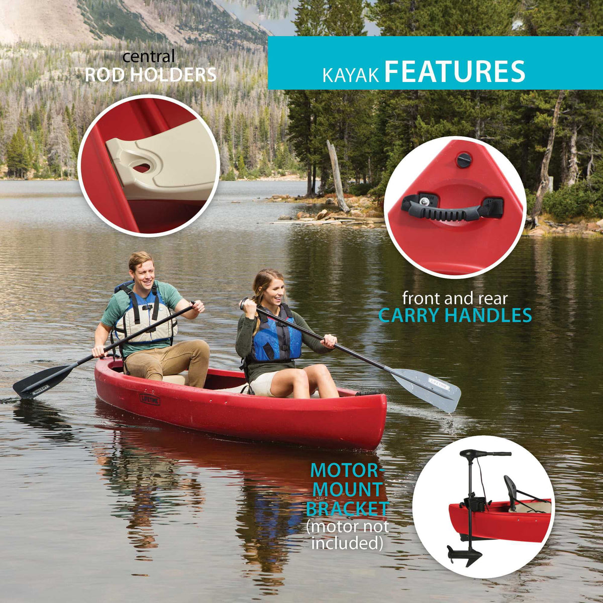 2026 NewLifetime Kodiak 13 ft Canoe, Red (90658)