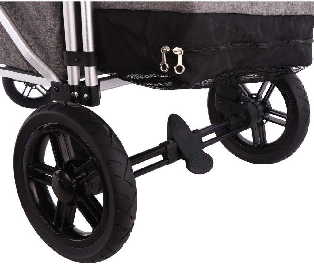 2026 Carrito plegable FUXTEC FX-CTL900 Premium gris para niños, para jardín, playa o ciudad, empujable y remolcable, carga máxima 75 kg