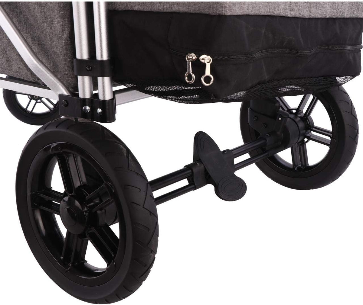 2026 Carrito plegable FUXTEC FX-CTL900 Premium gris para niños, para jardín, playa o ciudad, empujable y remolcable, carga máxima 75 kg