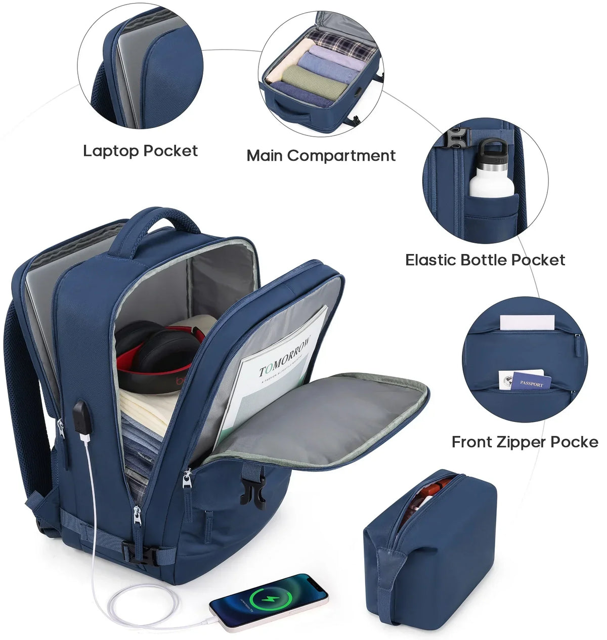 2026 NewMIUSSE Luggage Sets 3 Piece, 20 Inch Carry On Luggage with Wheels, 100% PC Hardshell Suitcase with TSA Lock, Carry On Suitcases Airline Approved With Travel Backpack for Men Women