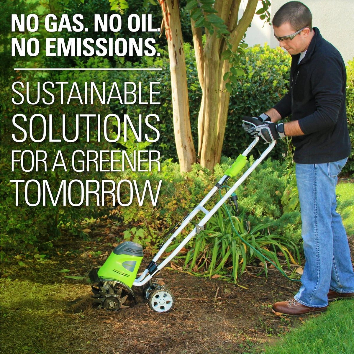 2026 NewGreenworks 8 Amp 10-inch Corded Electric Cultivator/Tiller, 27072