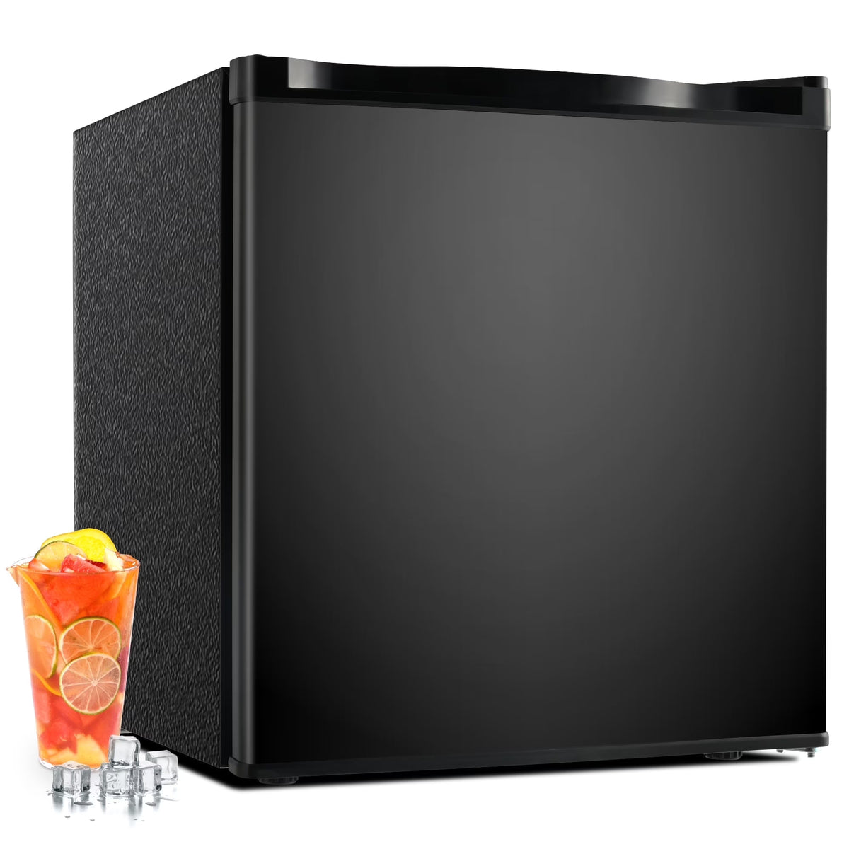 2026 NewSimzlife 1.6 Cu.ft Mini Fridge with Freezer, Single Door Mini Refrigerator, Black