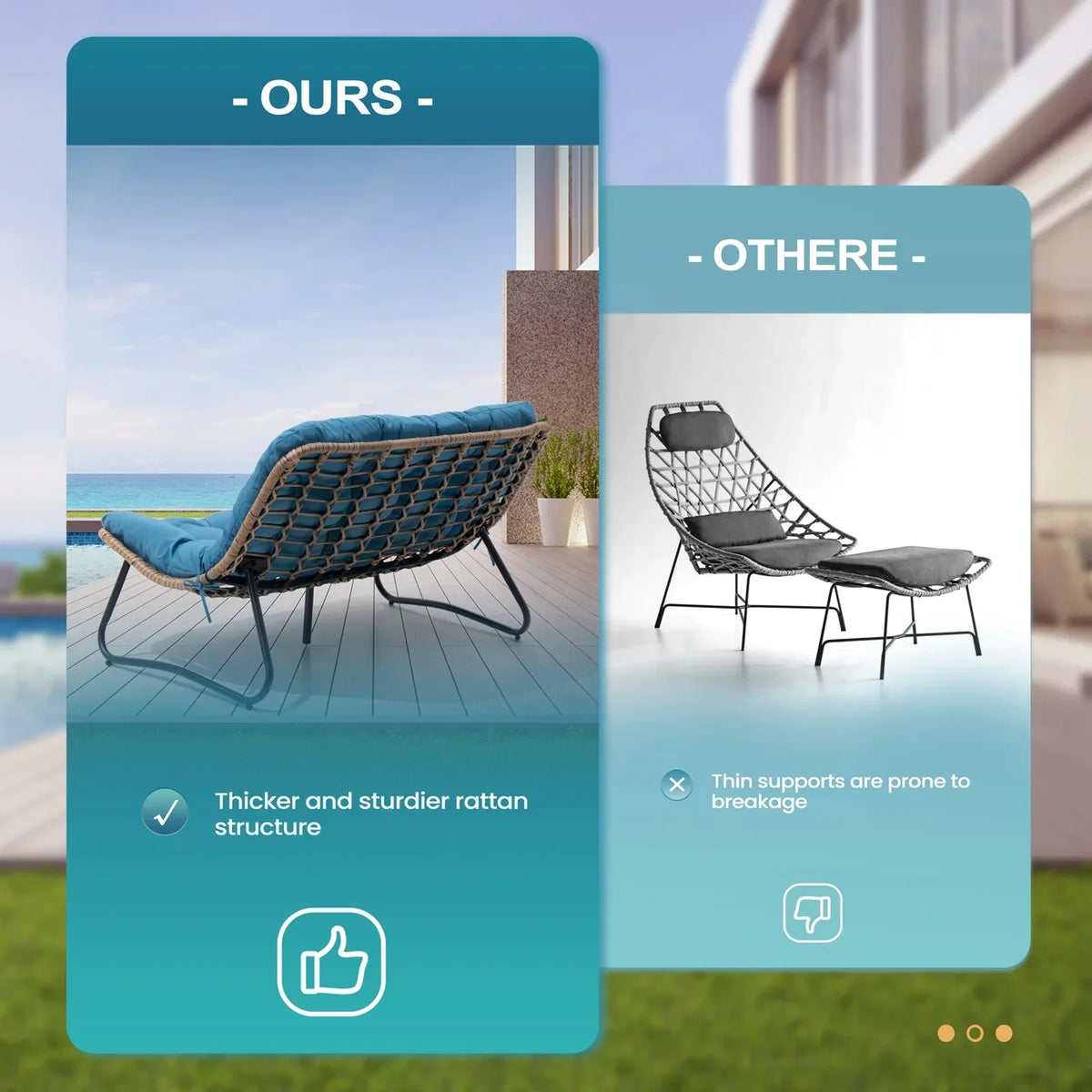2026 NewCrestlive Products Patio Loveseat, All-Weather Rattan Large Furniture with Soft Cushions, Outdoor Loveseat for Balcony, Poolside, Backyard (Beige)