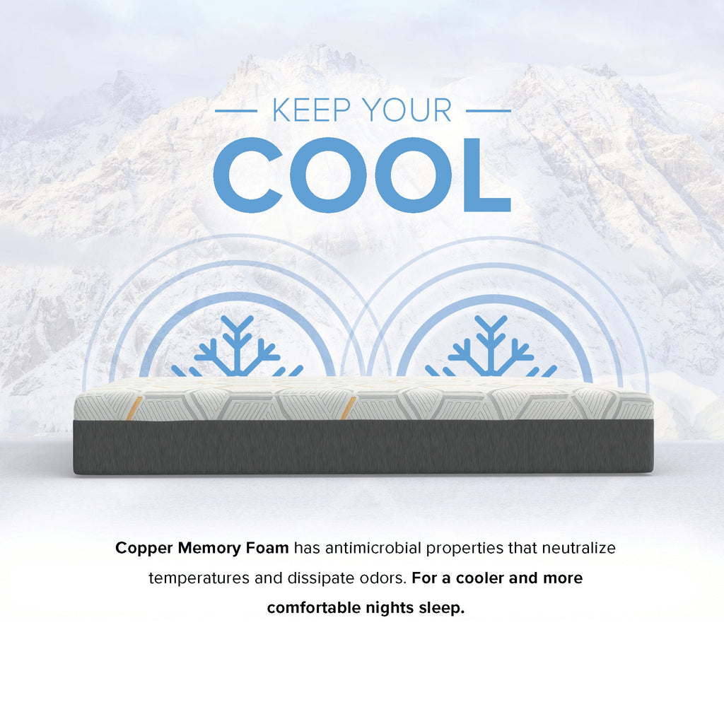 12 Inch Copper Gel Infused Memory Foam Mattress Premium Cooling Support