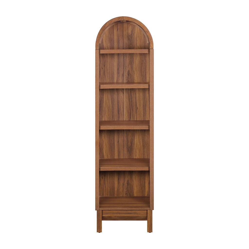 2026 NewBetter Homes & Gardens Juliet Narrow Arch Bookcase, Rich Black and Light Honey