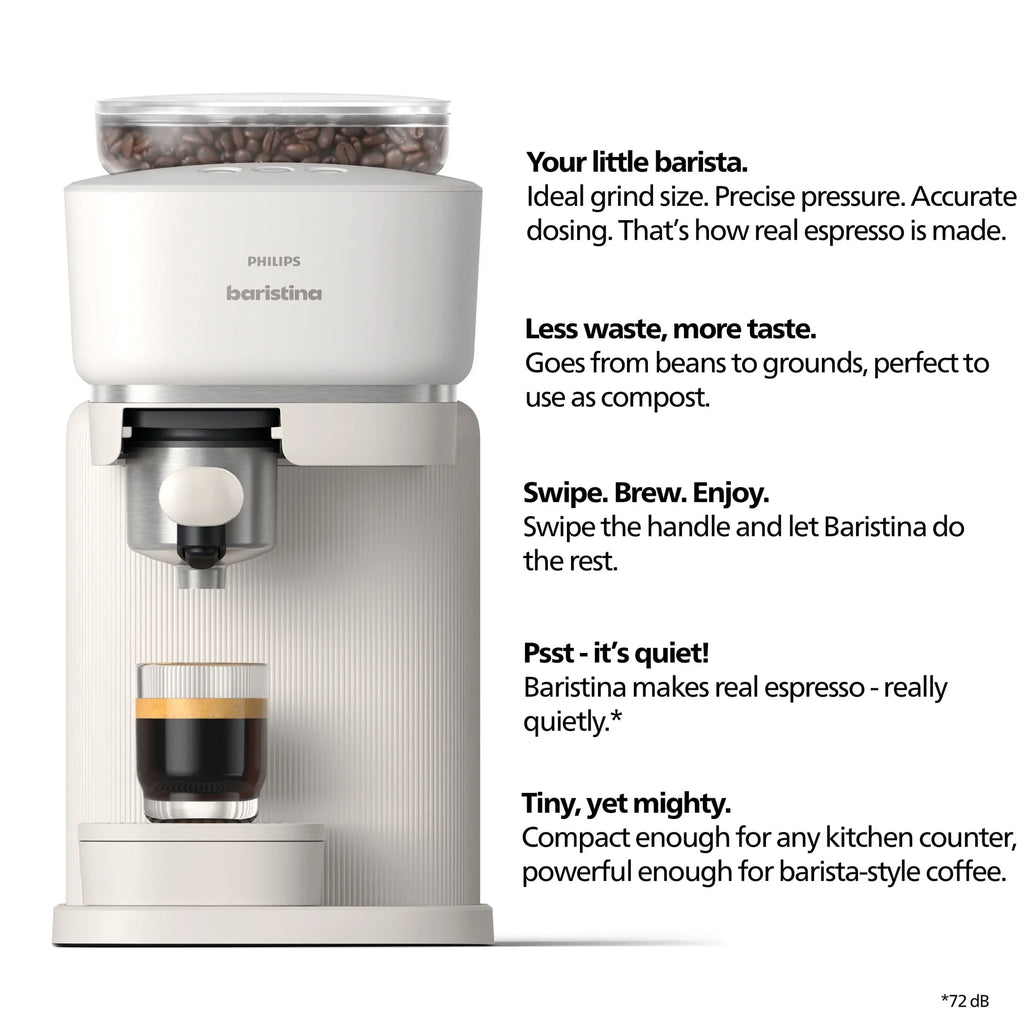 2026 NewPhilips Baristina Automatic Espresso Machine, Milky White
