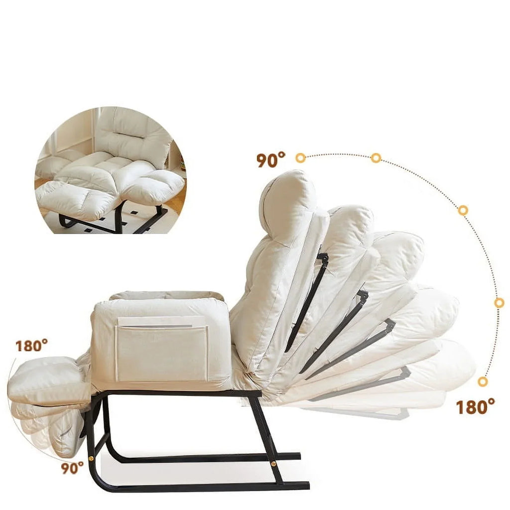 2026 NewHDUTNGISN Recliner Armchair with Adjustable Backrest,White