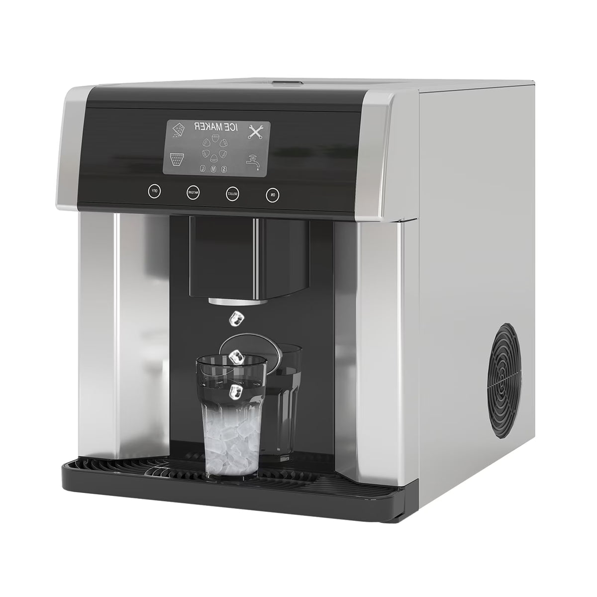 2026 NewTABU 40Lbs/24H Countertop Ice Maker Machine,3 in 1 Ice Maker with Water Dispenser,Crushed Ice,Black