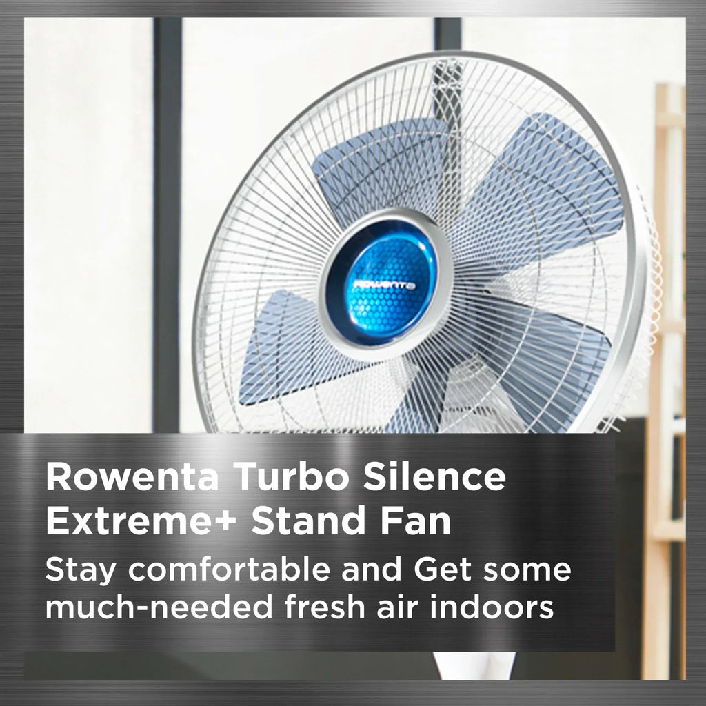 2026 NewRowenta Turbo Silence Standing Floor Fan with Remote, 53 Inch, Portable, 5 Speeds, VU5670