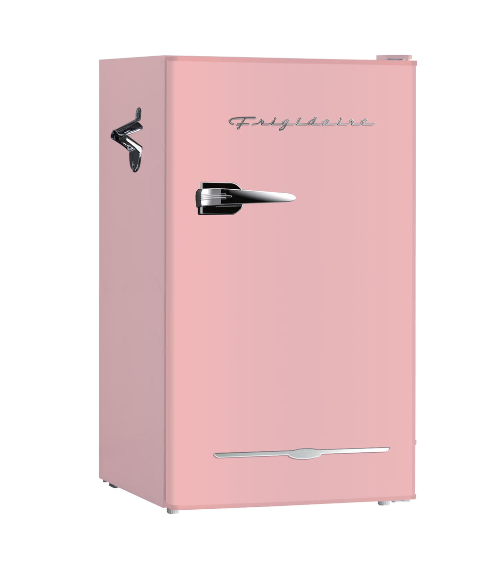2026 NewFrigidaire EFR376-C-PINK 3.2-Cu.-Ft. 65-Watt Retro Bar Fridge with Side Bottle Opener (Pink)